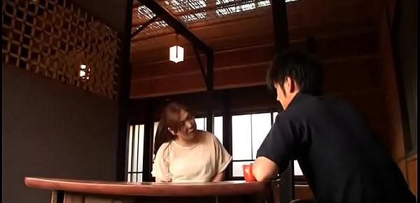  Japanese woman pleases her boy a handjob